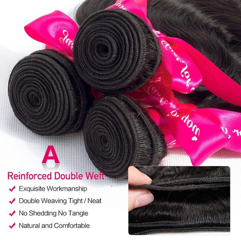 Wingirl Beauty Princess Body Wave Human Hair 3 Bundles Double Weft 10A Brazilian Hair Bundles 18/20/22 Inch - Image 4